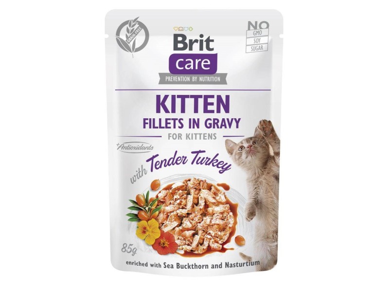 BRIT Care Cat Kitten Tender Turkey Pouch - wet cat food - 85 g DLKRITKAM0033 – Brit Храна за котки