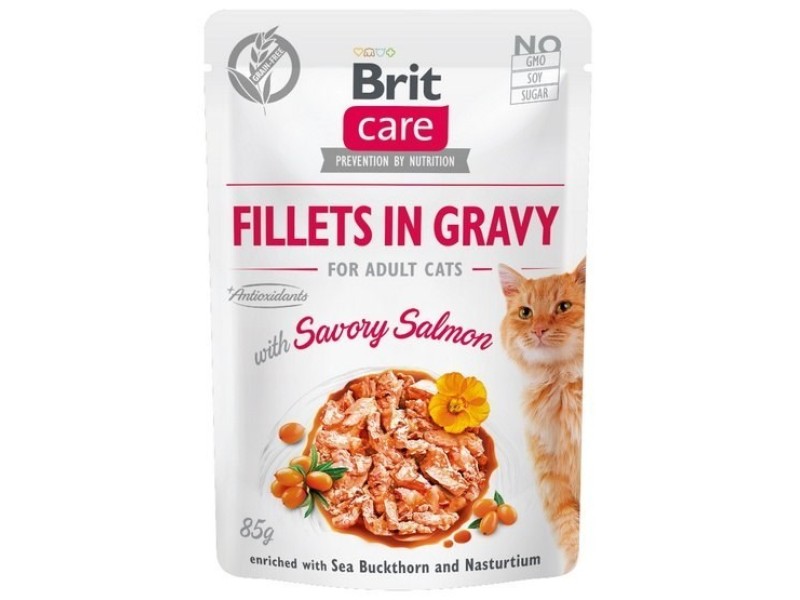 BRIT Care Fillets in Gravy salmon fillets in sauce - wet cat food - 85 g DLZRITKMK0023 – Brit Храна за котки