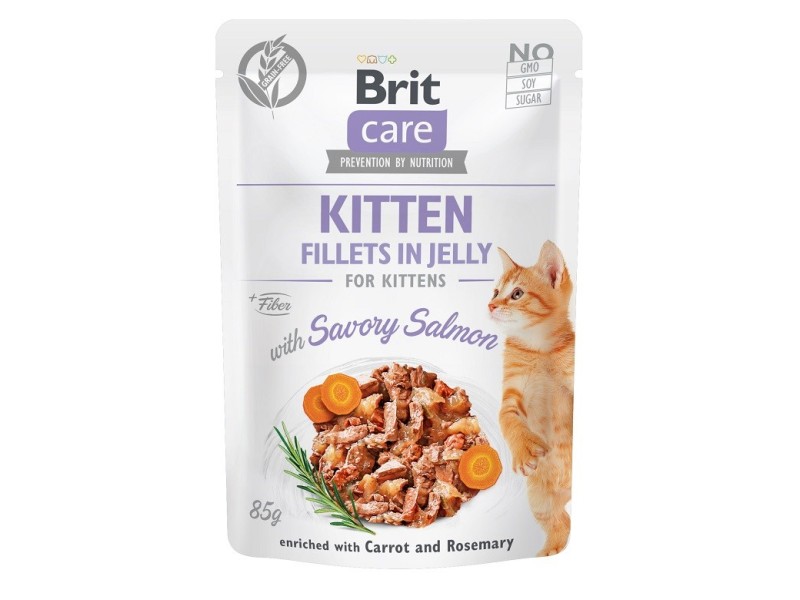 BRIT Care Fillets in Jelly salmon fillets - wet kitten food - 85 g DLZRITKMK0028 – Brit Храна за котки