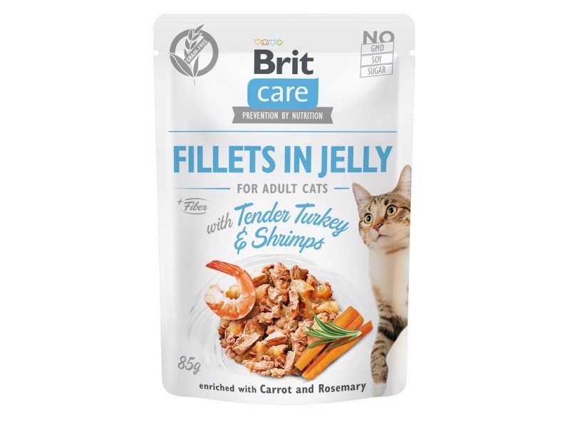 BRIT Care Fillets in Jelly - turkey and shrimp jelly - wet cat food - 85 g DLZRITKMK0030 – Brit Храна за котки