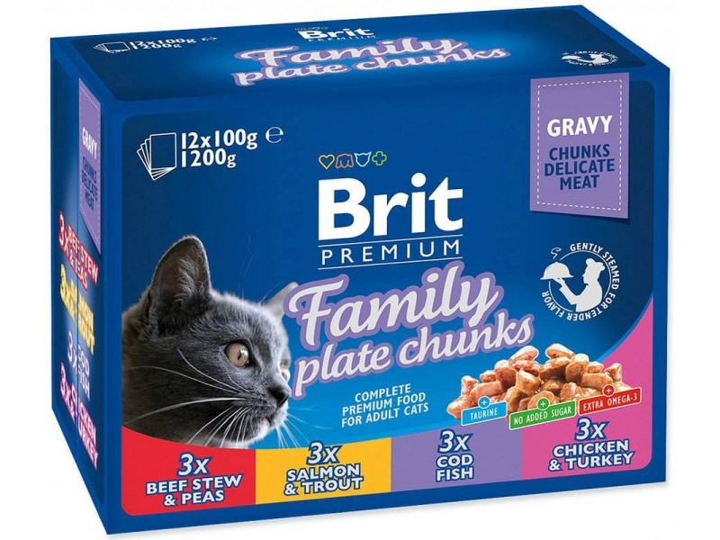 BRIT Cat Pouches Family Plate - wet cat food - 12 x 100g DLKRITKAM0002 – Brit Храна за котки