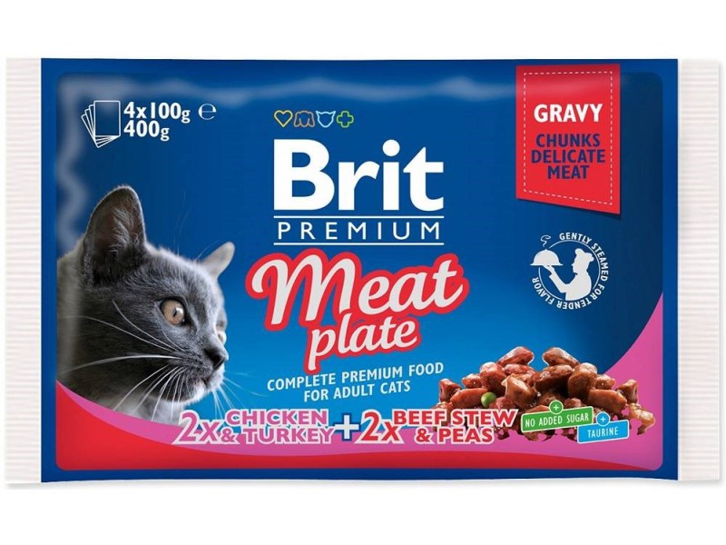 BRIT Premium Cat Meat Plate - wet cat food - 4x100g DLKRITKAM0025 – Brit Храна за котки