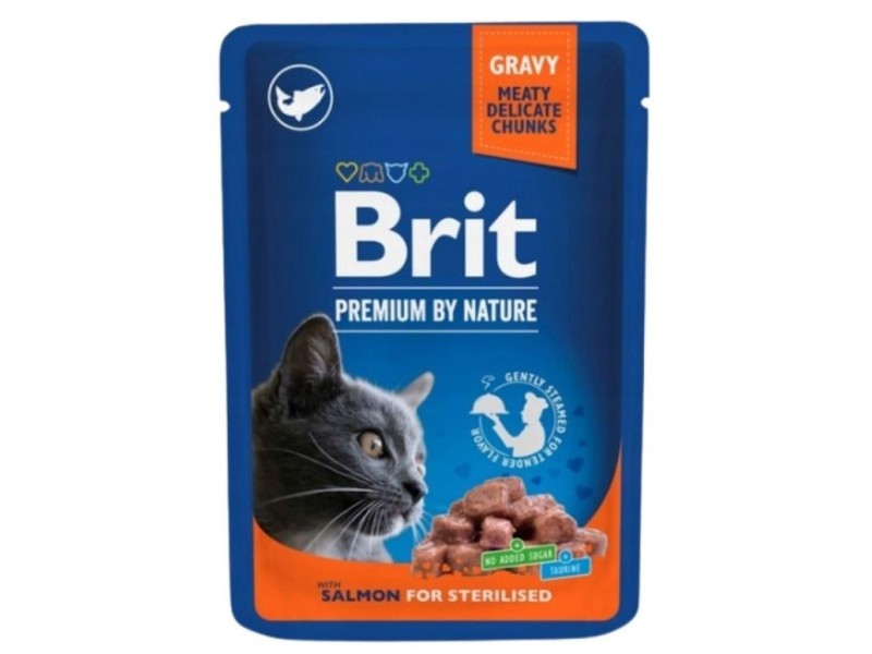 BRIT Premium Cat Salmon Sterilised - wet cat food - 100g DLKRITKAM0022 – Brit Храна за котки