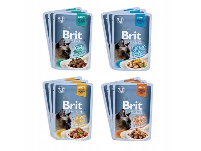 BRIT Premium Family Plate Mix of Flavors in Sauce - wet food for cats - 12x85g DLKRITKAM0043 – Brit Храна за котки