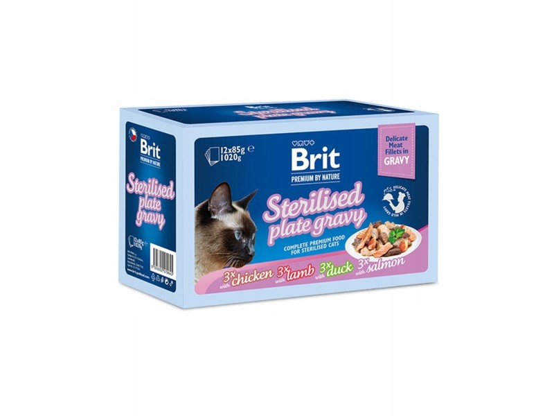 BRIT Premium by Nature Sterilised Plate pouches in sauce mix of flavors - wet food for cats - 12x85g DLKRITKAM0044 – Brit Храна за котки