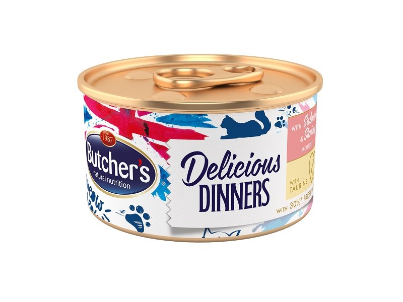 BUTCHERS Delicious Dinners Salmon and shrimp - wet cat food - 85 g DLZBHRKMK0014 – Butchers Храна за котки