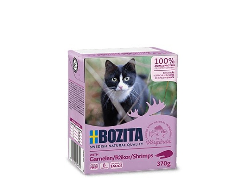 Bozita CHUNKS IN SAUCE WITH SHRIMPS 370 g DLZBZTKMK0011 – BOZITA Храна за котки