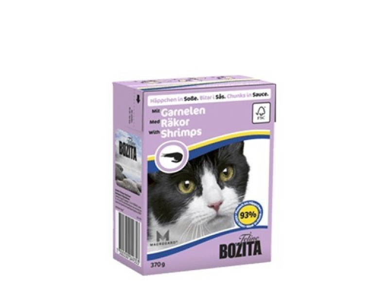 Bozita CHUNKS IN SAUCE WITH SHRIMPS 370 g DLZBZTKMK0011 – BOZITA Храна за котки