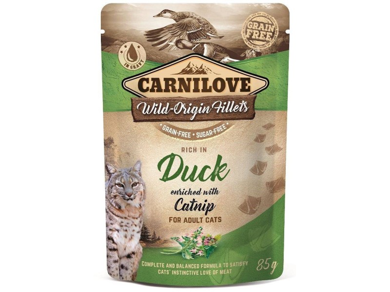 CARNILOVE CAT POUCH Wet cat food Duck, Catnip 85 g DLZCAVKMK0001 – CARNILOVE Храна за котки