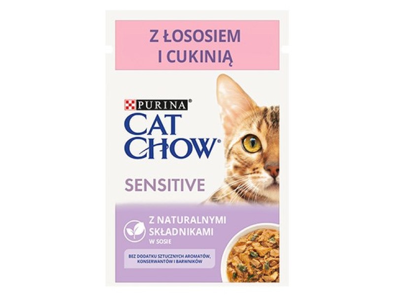 CAT CHOW Sensitive Salmon with zucchini - wet cat food - 85 g DLSPUIZWI0003 – PURINA NESTLE Храна за котки