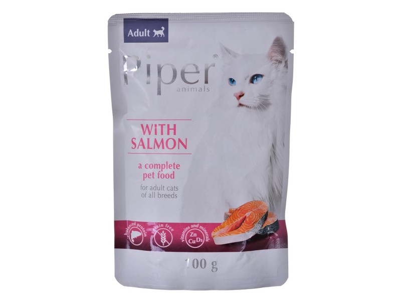 DOLINA NOTECI Piper with salmon - wet cat food - 100 g DLZDNTKMK0018 – DOLINA NOTECI Храна за котки