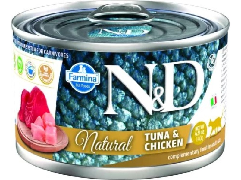 FARMINA N&D Cat Natural Tuna&Chicken- wet cat food - 140 g PND140065 – Farmina Храна за котки