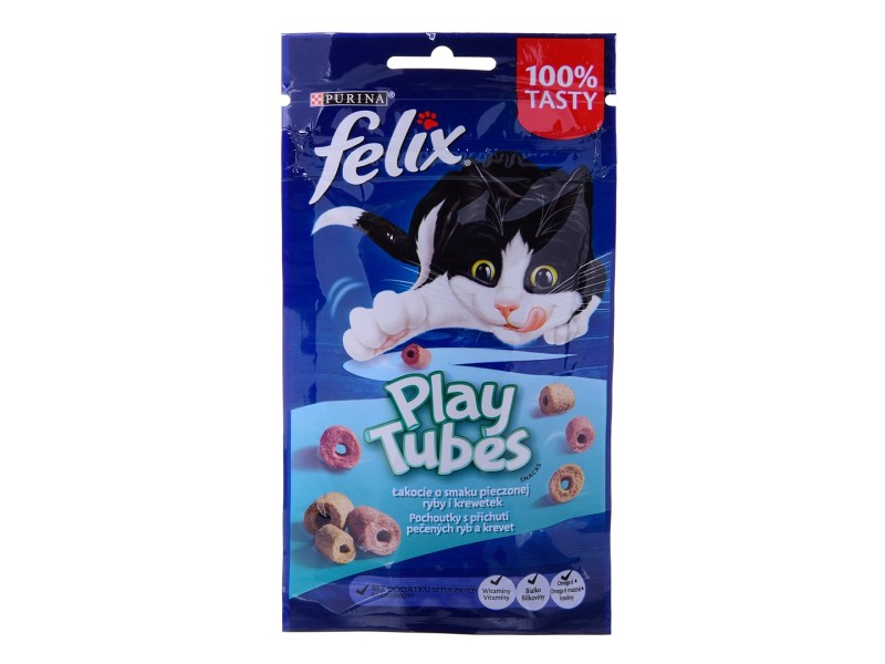 FELIX Play Tubes Fish, Shrimps  - dry cat food - 50 g DLZFEJKDK0038 – PURINA NESTLE Храна за котки