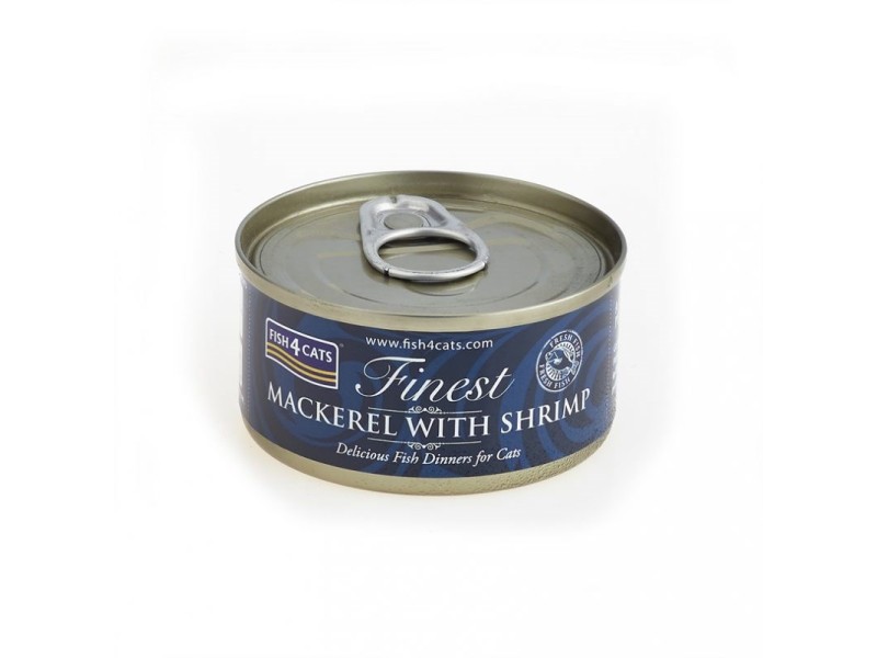 FISH4CATS Mackerel with shrimp - wet cat food - 70g DLKF4DKAM0014 –  Храна за котки