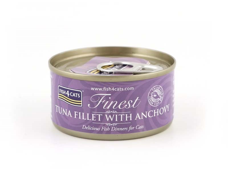 FISH4CATS Tuna fillet with anchovy - wet cat food - 70g DLKF4DKAM0009 –  Храна за котки