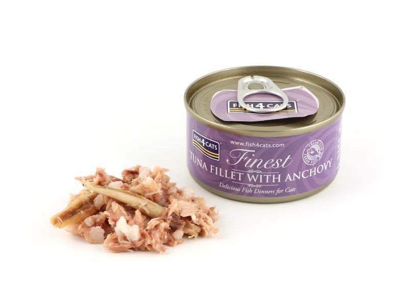 FISH4CATS Tuna fillet with anchovy - wet cat food - 70g DLKF4DKAM0009 –  Храна за котки