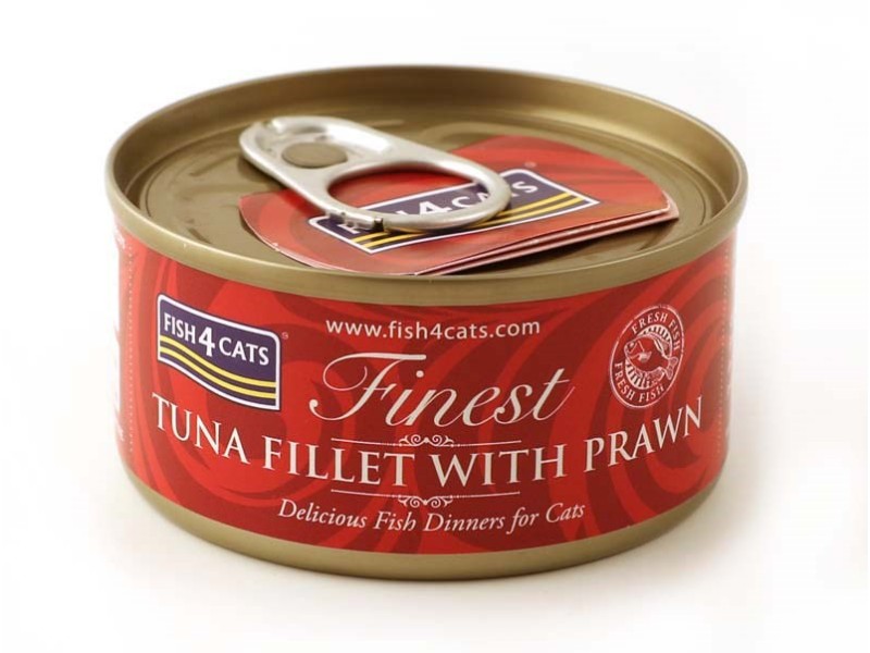 FISH4CATS Tuna fillet with prawn - wet cat food - 70g DLKF4DKAM0002 –  Храна за котки