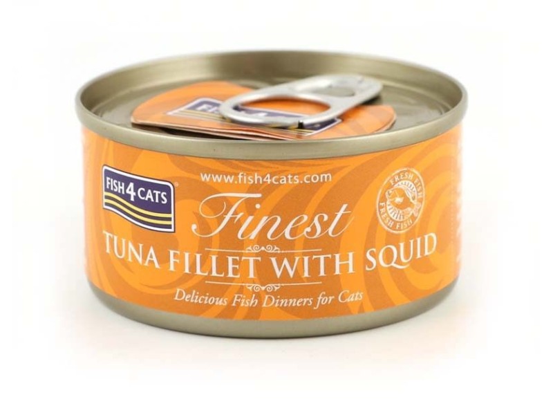 FISH4CATS Tuna fillet with squid - wet cat food - 70g DLKF4DKAM0008 –  Храна за котки