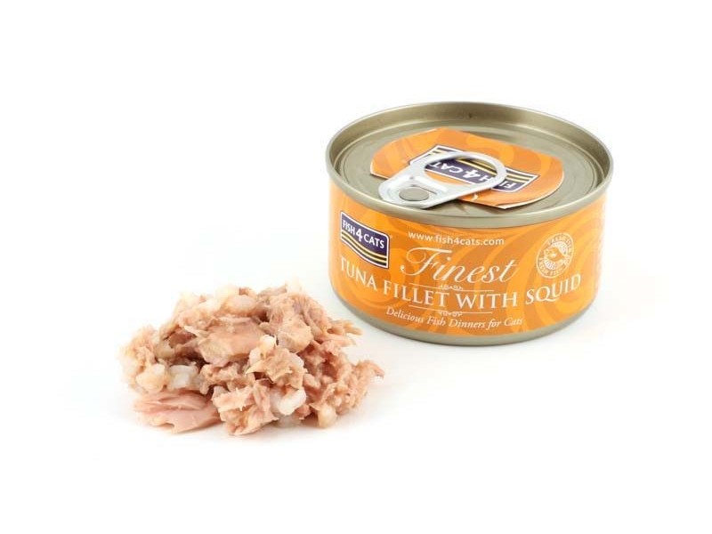 FISH4CATS Tuna fillet with squid - wet cat food - 70g DLKF4DKAM0008 –  Храна за котки