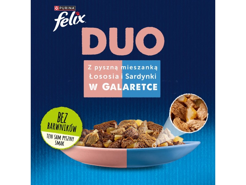 Felix Fantastic Duo with salmon and sardine in jelly - wet cat food - 85g DLZPUIKMK0074 – PURINA NESTLE Храна за котки