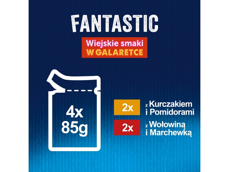 Felix Fantastic country flavors meat with vegetables - chicken with tomatoes, beef with carrots - 340g (4x 85 g) DLZPUIKMK0080 – PURINA NESTLE Храна за котки
