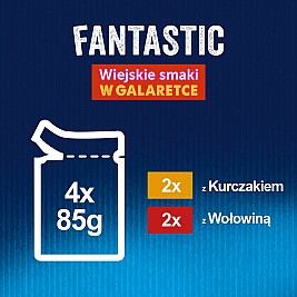 Felix Fantastic in jelly Beef with Chicken 340 g (4 x 85 g)