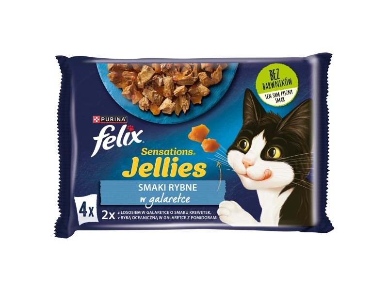 Felix Sensations Mix - salmon, shrimps, ocean fish with tomatoes - wet cat food - 4x85 g DLZPUIKMK0066 – PURINA NESTLE Храна за котки