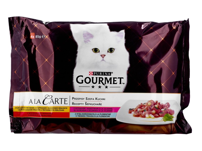 GOURMET A la Carte Chicken, Trout, Beef, and Fish - wet cat food - 4 x 85 g DLZPUIKDK0076 – PURINA NESTLE Храна за котки