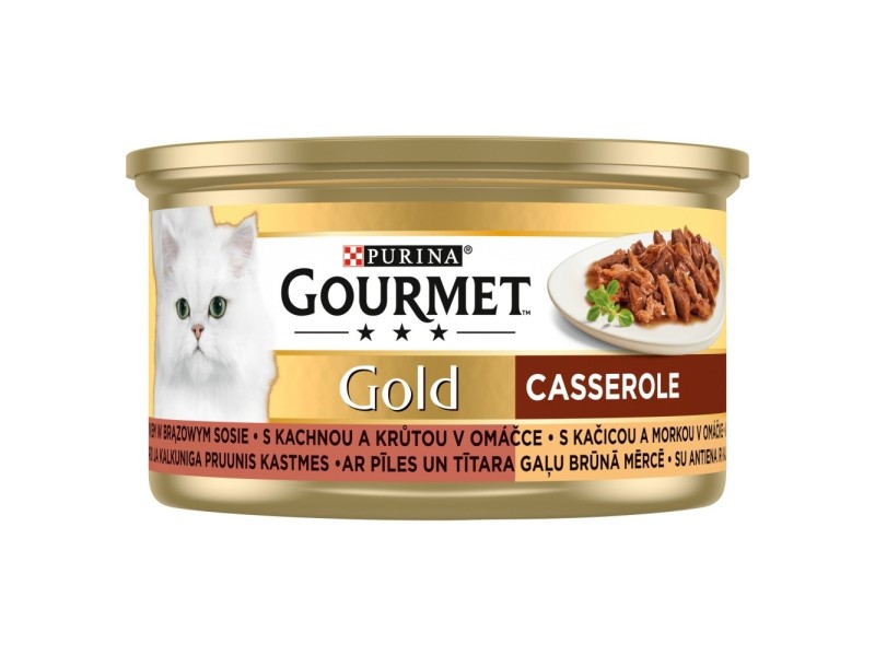 GOURMET GOLD - Casserole duck and turkey 85g DLZPUIKMK0021 – PURINA NESTLE Храна за котки