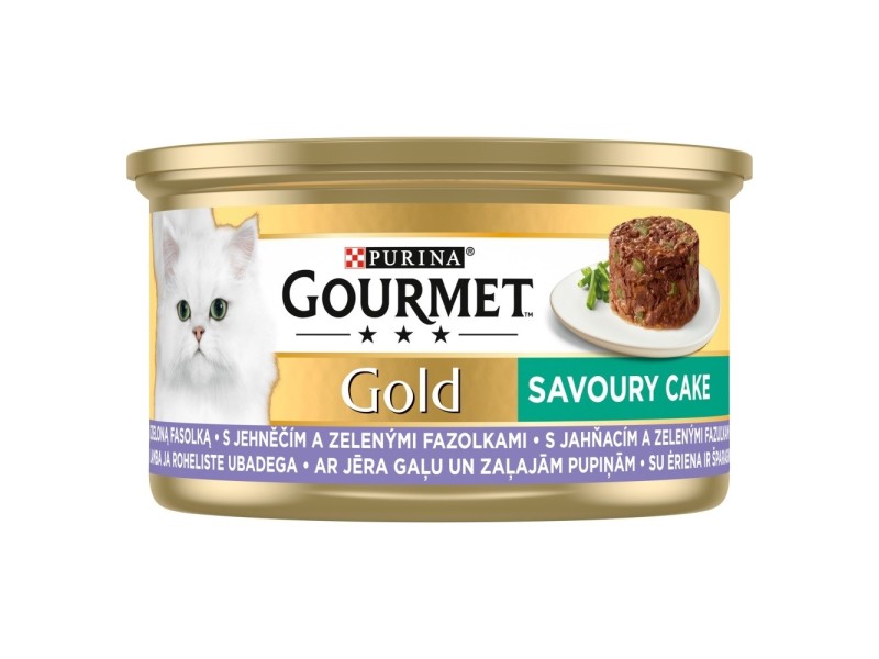 GOURMET GOLD - Savoury Cake with Lamb and Green Beans 85g DLZPUIKMK0024 – PURINA NESTLE Храна за котки