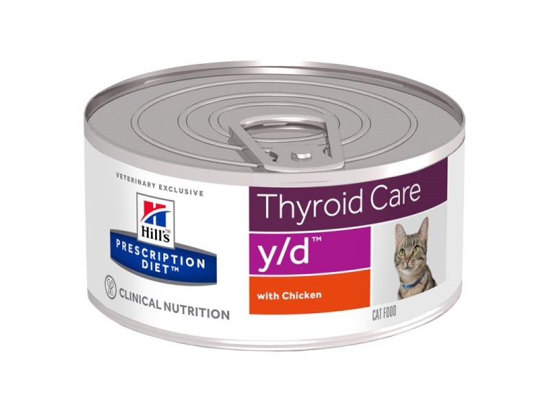 HILLS PRESCRIPTION DIET Thyroid Care Feline y/d Wet cat food Chicken 156 g DLZHLSKMK0056 – Hills Храна за котки