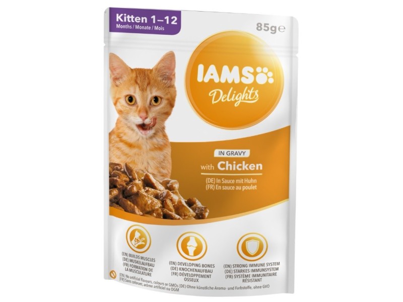 IAMS Delights Kitten Chicken in gravy - wet cat food - 85g DLKEUKKAM0008 – EUKANUBA Храна за котки