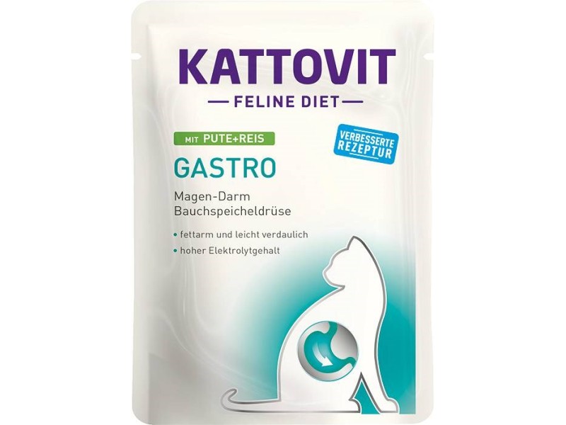 KATTOVIT Feline Diet Gastro Turkey with rice - wet cat food - 85g DLKKTTPRZ0011 – KATTOVIT Храна за котки