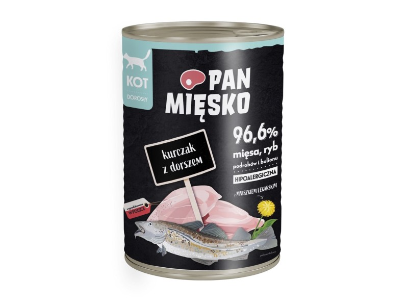 Mr. Meat Chicken with cod - Wet cat food - 400g DLKPMIKAM0005 – PAN MIĘSKO Храна за котки