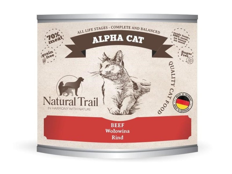 NATURAL TRAIL Alpha Cat Beef - wet cat food - 200g DLKNTUKAM0001 –  Храна за котки