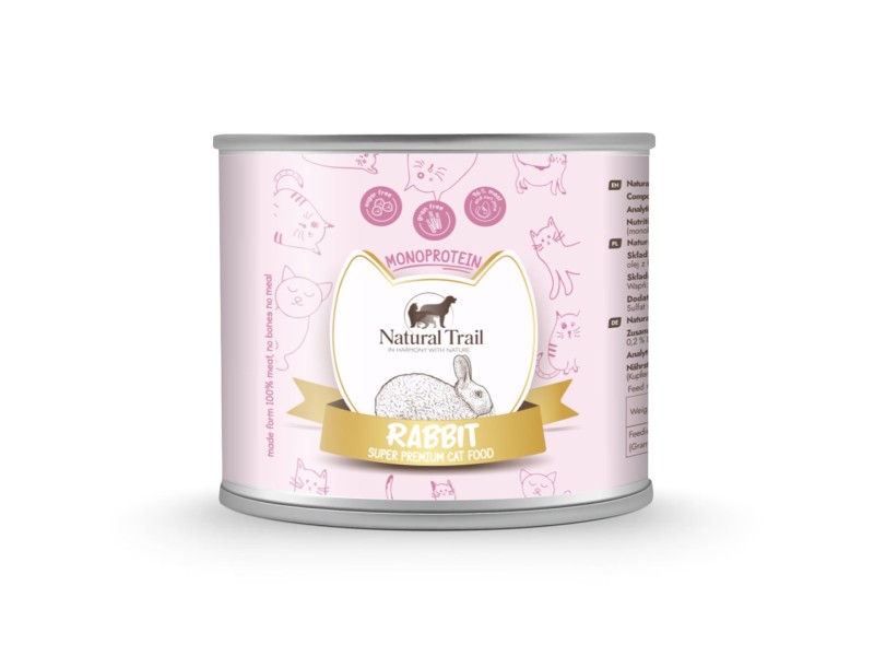 NATURAL TRAIL Cat Monoprotein Rabbit - Wet Cat Food - 185 g DLKNTUKAM0013 –  Храна за котки