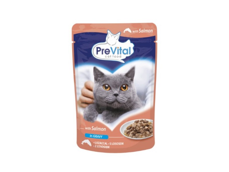 PREVITAL Cat Food Mix 4 Flavors Chicken, Veal, Salmon, Poultry – wet cat food – 96 x 100 g DLKPVTKAM0001 –  Храна за котки