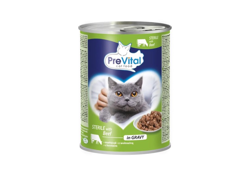 PREVITAL Cat Food Sterile Beef in Sauce - Wet Food for Cats - 415g PREVITAL Cat Food Sterile Beef in Sauce - Wet Food for Cats - 415g DLKPVTKAM0009 – Храна за котки