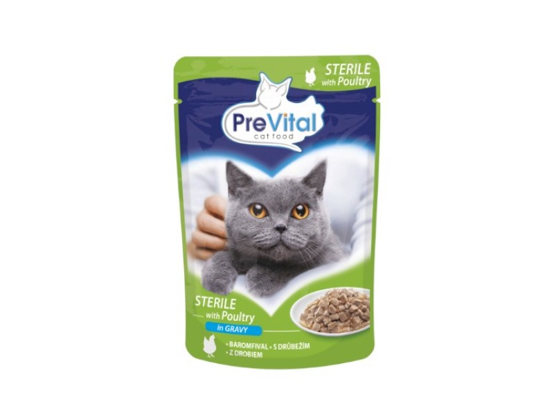 PREVITAL Cat Food Sterile Poultry in Sauce - Wet Cat Food - Pouch 100 g DLKPVTKAM0011 –  Храна за котки