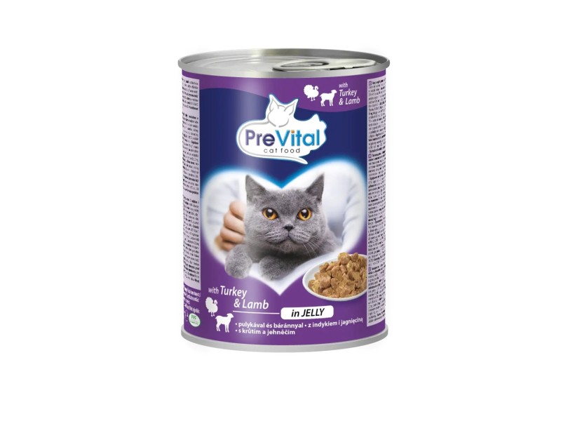 PREVITAL Cat Food with lamb and turkey in jelly - wet food for cats - 415g DLKPVTKAM0007 –  Храна за котки