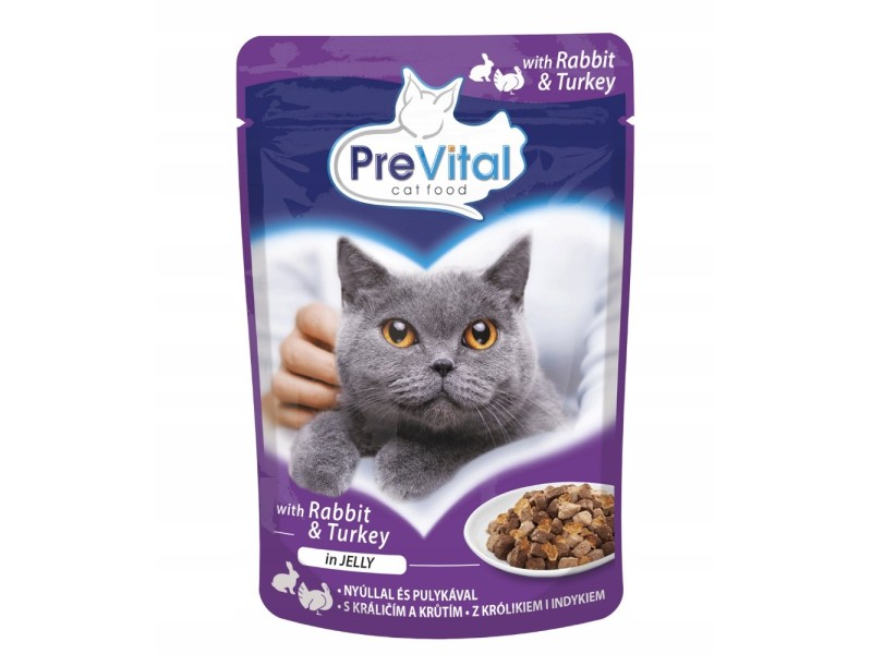 PREVITAL Turkey and rabbit in jelly - wet cat food - 100g DLKPVTKAM0015 –  Храна за котки
