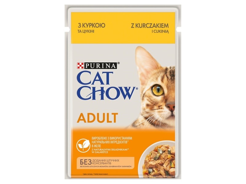 PURINA CAT CHOW Adult chicken zucchini jelly 85g DLZPUIKMK0010 – PURINA NESTLE Храна за котки