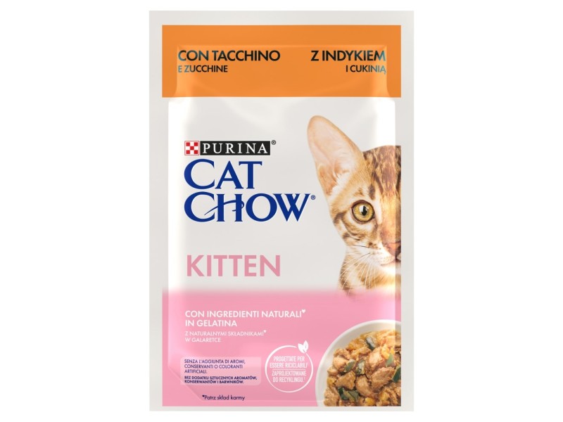 PURINA Cat Chow Kitten Turkey with zucchini in jelly - wet cat food - 85g DLSPUIZWI0086 – PURINA NESTLE Храна за котки