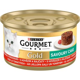 PURINA Gourmet Gold Savoury Cake Beef with tomatoes - wet cat food - 85g