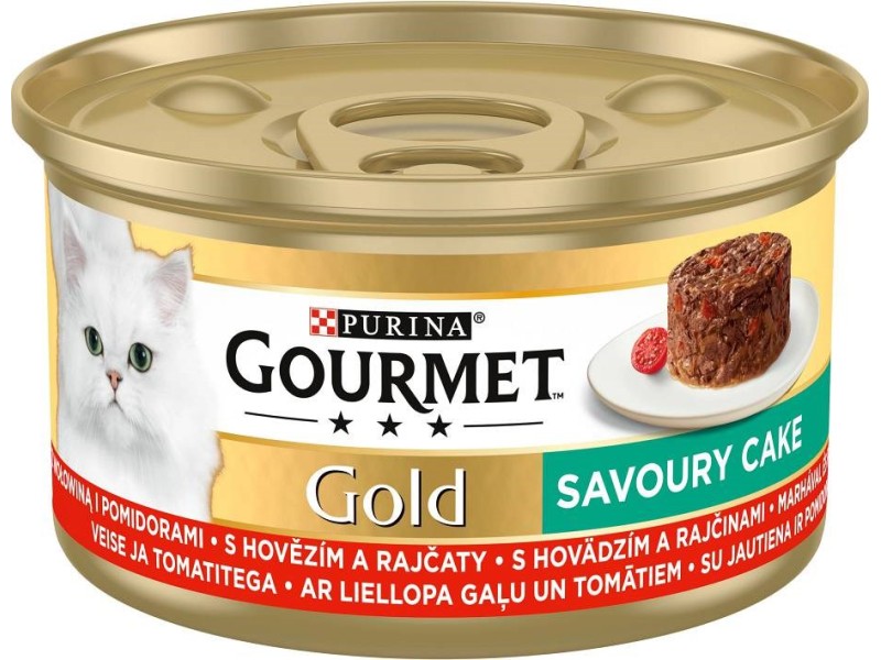 PURINA Gourmet Gold Savoury Cake Beef with tomatoes - wet cat food - 85g DLSPUIZWI0036 – PURINA NESTLE Храна за котки