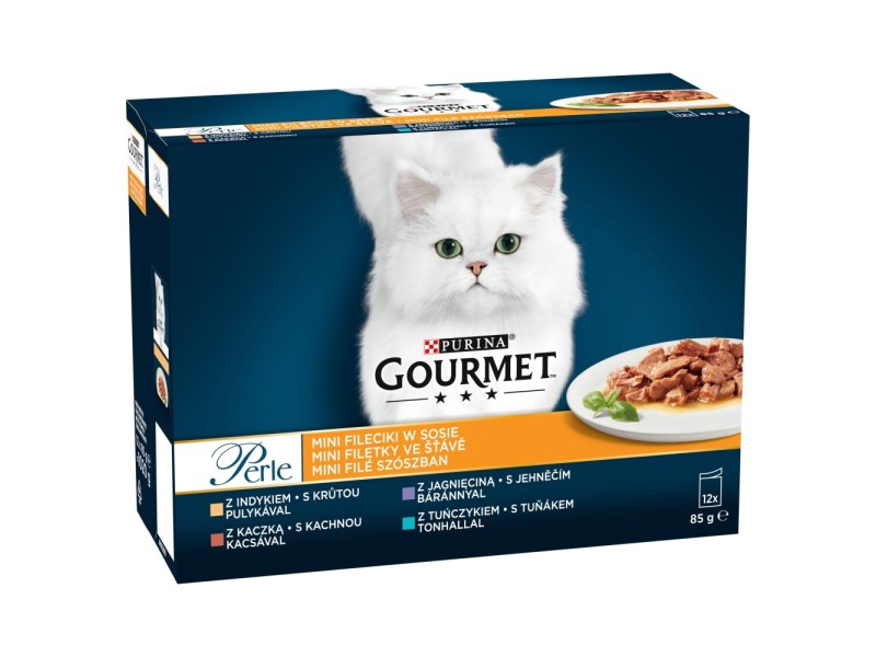 PURINA  Gourmet Perle Duck, turkey, lamb, tuna - wet cat food - 12x85 g DLKPUIKAM0015 – PURINA NESTLE Храна за котки