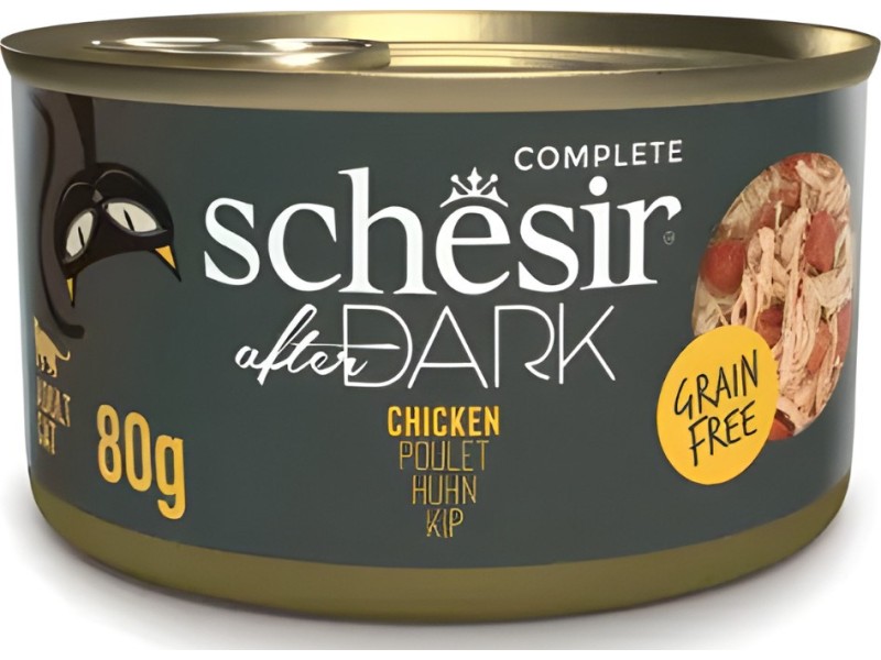 SCHESIR After dark Chicken in broth - wet cat food - 80g DLKAPFKAM0079 – Agras Pet Foods Храна за котки