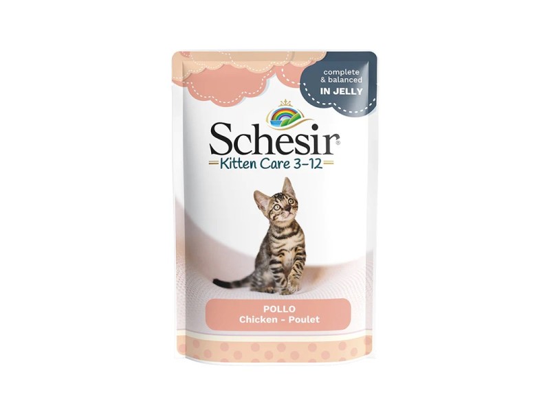 SCHESIR Chicken fillets in jelly - wet food for kittens - 85g DLKAPFKAM0075 – Agras Pet Foods Храна за котки