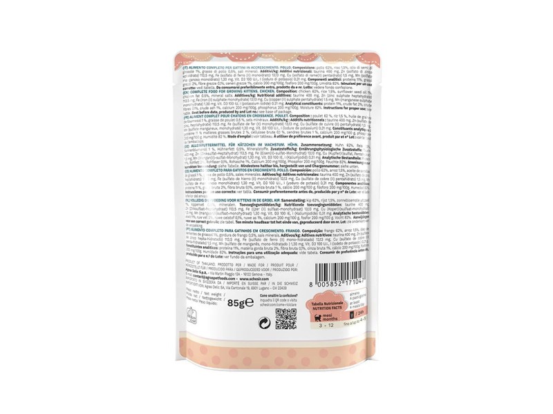 SCHESIR Chicken fillets in jelly - wet food for kittens - 85g DLKAPFKAM0075 – Agras Pet Foods Храна за котки