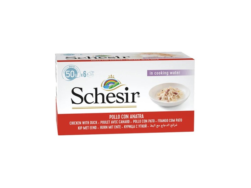 SCHESIR Chicken fillets with duck in broth - wet cat food - 6x50g SCHESIR Chicken fillets with duck in broth - wet cat food - 6x50g DLKAPFKAM0062 – Agras Pet Foods Храна за котки